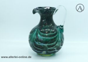 Alwe - Regenhütte Studio Glas Unikat Vase | Design Glasvase mit Fadenaufschmelzungen | Signiert Erwin Gaschler 1992