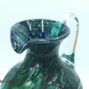 Regenhütte Studio Glas Unikat Vase | Design Glasvase mit Fadenaufschmelzungen | Signiert Erwin Gaschler 1992