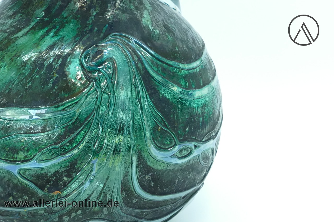 Alwe - Regenhütte Studio Glas Unikat Vase | Design Glasvase mit Fadenaufschmelzungen | Signiert Erwin Gaschler Alwe - Regenhütte Studio Glas Unikat Vase | Design Glasvase mit Fadenaufschmelzungen | Signiert Erwin Gaschler