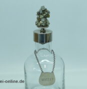 Vintage Kristallglas Karaffe | Whisky Glas-Dekanter | Schwere 28 cm Glas-Karaffe mit Pyrit Kristall Stopfen