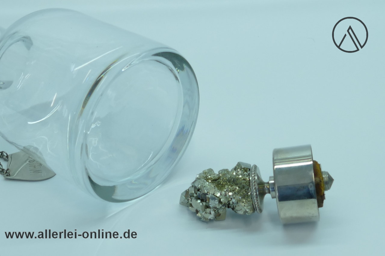 Whisky Glas Karaffe | Whisky Glas-Dekanter | Schwere 28 cm Glas-Karaffe mit Pyritkristal Stopfen Whisky Glas Karaffe | Whisky Glas-Dekanter | Schwere 28 cm Glas-Karaffe mit Pyritkristal Stopfen