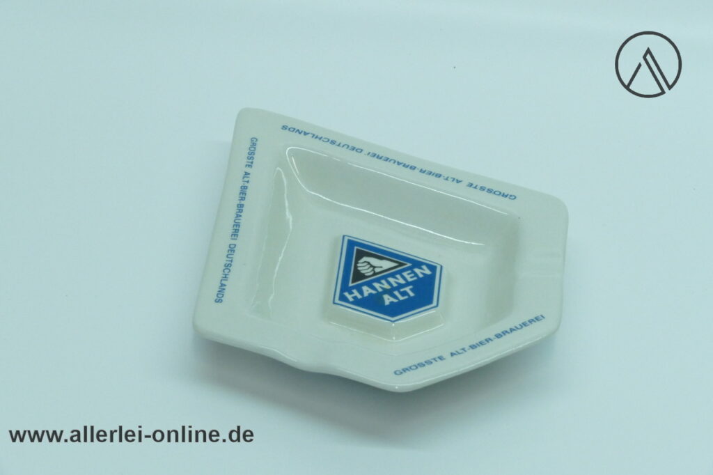 Hannen Alt Porzellan Aschenbecher | Vintage Alt-Bier-Brauerei Porzellan Ashtray