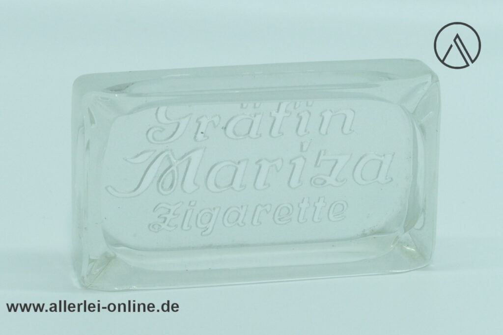 Gräfin Mariza Zigarette Glas Aschenbecher | Vintage Glass Ashtray um 1900-1920