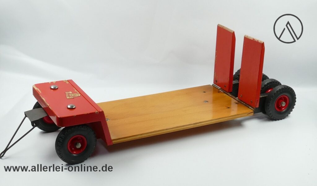 Steiff LKW Anhänger | Tieflader | Vintage 50-60er Jahre Steiff Holzspielzeug