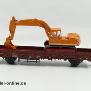Märklin H0 | 00753-24 Rungenwagen 336 1 740-6 mit Wiking Bagger - Kettenbagger | Kls 443  Güterwagen der DB mit OVP