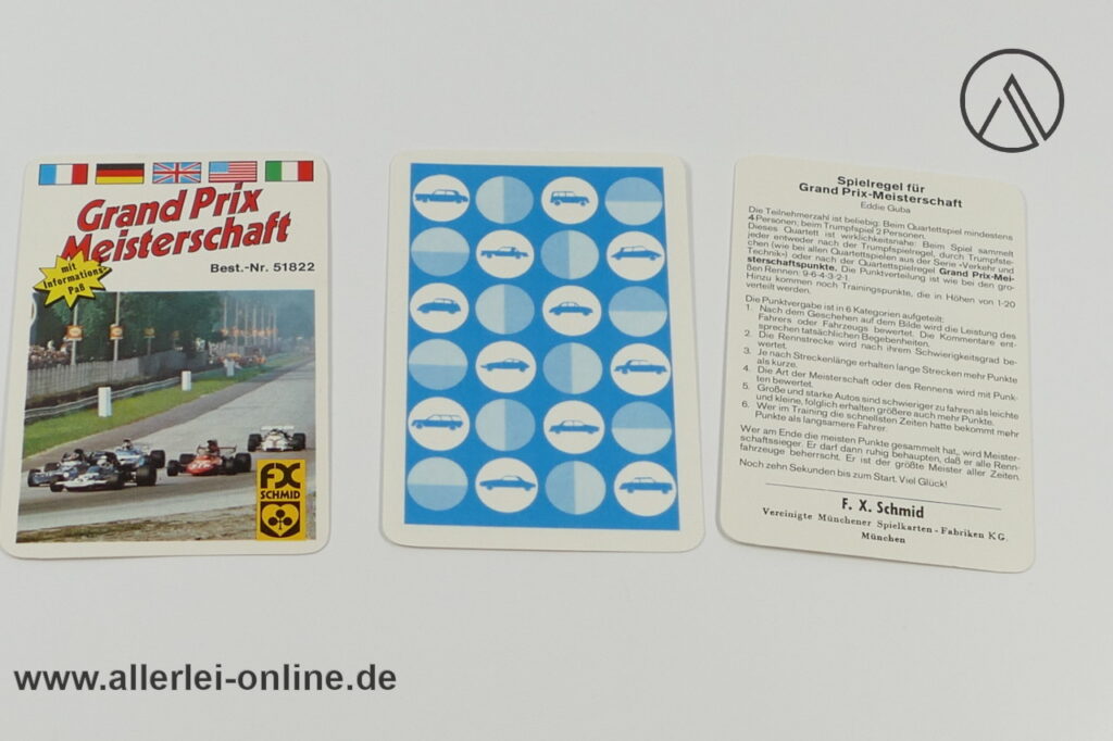 Grand Prix Meisterschaft Quartett | Nr: 51822 - F.X. Schmid Vereinigte Münchener Spielkarten