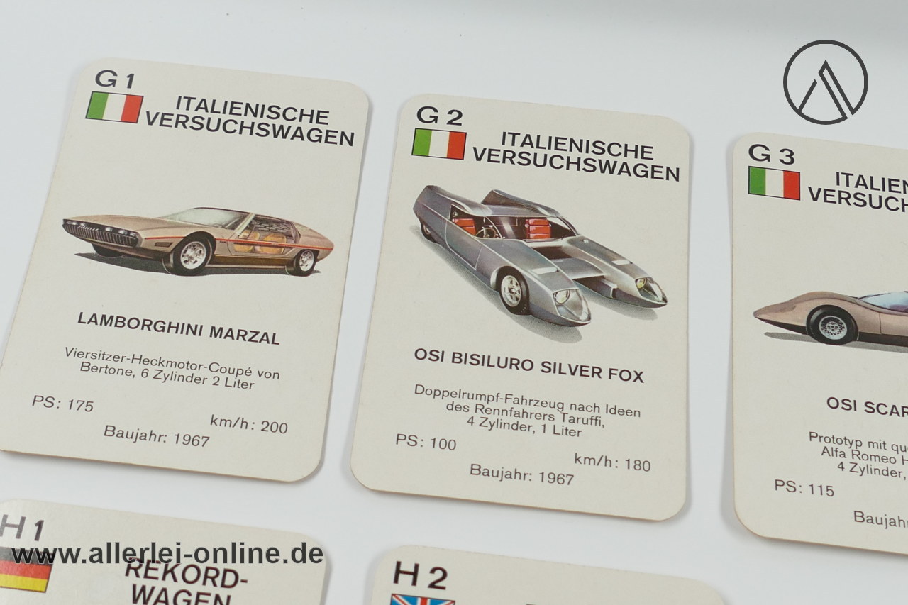 Experimental Fahrzeuge Quartett | Nr: 680 ASS - Altenburg Stralsunder Spielkarten OSI Bisiluro Silver Fox Experimental Fahrzeuge Quartett | Nr: 680 ASS - Altenburg Stralsunder Spielkarten OSI Bisiluro Silver Fox