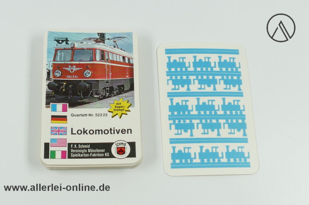 Lokomotiven Quartett | Nr: 52222 Supertrumpf - F.X. Schmid Vereinigte Münchener Spielkarten
