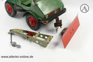 Steiff MB Unimog 411 mit Zubehör Anbauteilen | Vintage Steiff Blech-/ Holzspielzeug