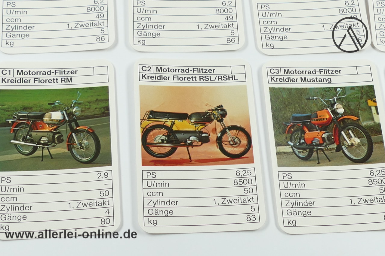 Motorrad Flitzer Quartett | Nr: 3246/8 ASS - Altenburg Stralsunder Spielkarten Kreidler Florett Motorrad Flitzer Quartett | Nr: 3246/8 ASS - Altenburg Stralsunder Spielkarten Kreidler Florett