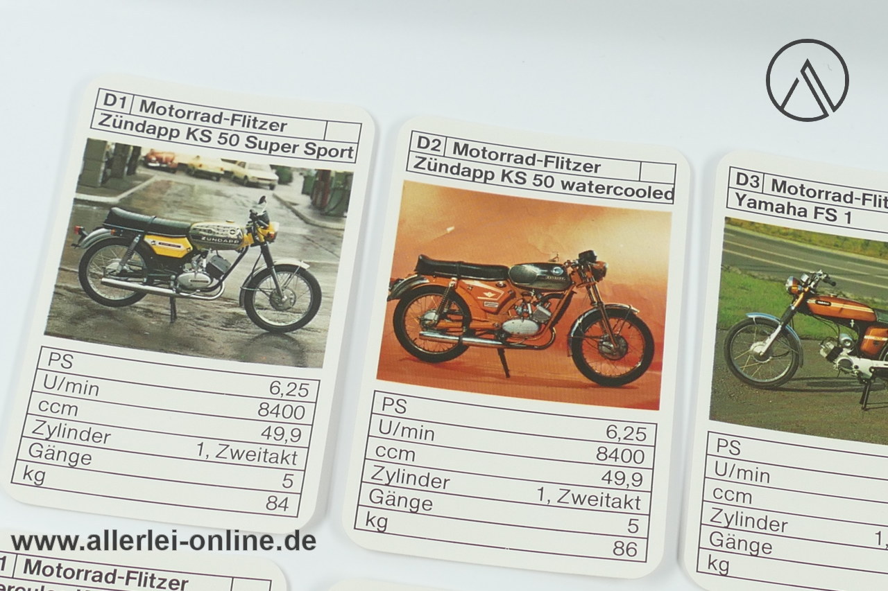 Motorrad Flitzer Quartett | Nr: 3246/8 ASS - Altenburg Stralsunder Spielkarten Zündapp KS 50 Motorrad Flitzer Quartett | Nr: 3246/8 ASS - Altenburg Stralsunder Spielkarten Zündapp KS 50