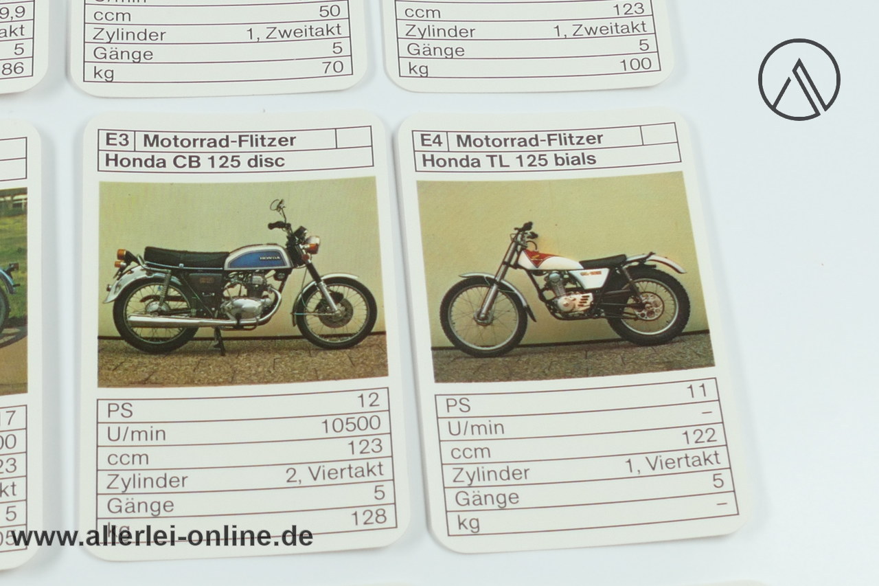 Motorrad Flitzer Quartett | Nr: 3246/8 ASS - Altenburg Stralsunder Spielkarten Honda XL 250 - Honda CB 200 Motorrad Flitzer Quartett | Nr: 3246/8 ASS - Altenburg Stralsunder Spielkarten Honda XL 250 - Honda CB 200