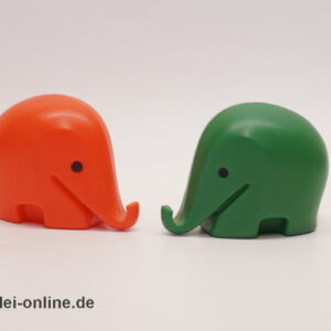 Luigi Colani Design | 2 kleine Elefanten Spardosen | Sparbüchse | 60-70er Jahre | orange grün