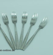 Jens H. Quistgaard Variation VI Besteck | 6 Stück Gabel - Dessertgabel | 60er Jahre Dansk Designs IHQ Finland