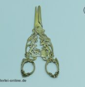 Antike Schere | Traubenschere – Massives 830er Silber ,vergoldet mit filigranen Figürlichen Details