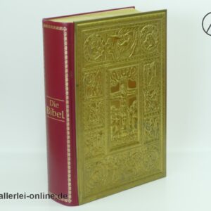 Die Bibel | Die Goldbibel | Messing mit Goldschnitt und Goldprägung | Mit 24 Stichen aus dem Bibelzyklus von Gustave Dore