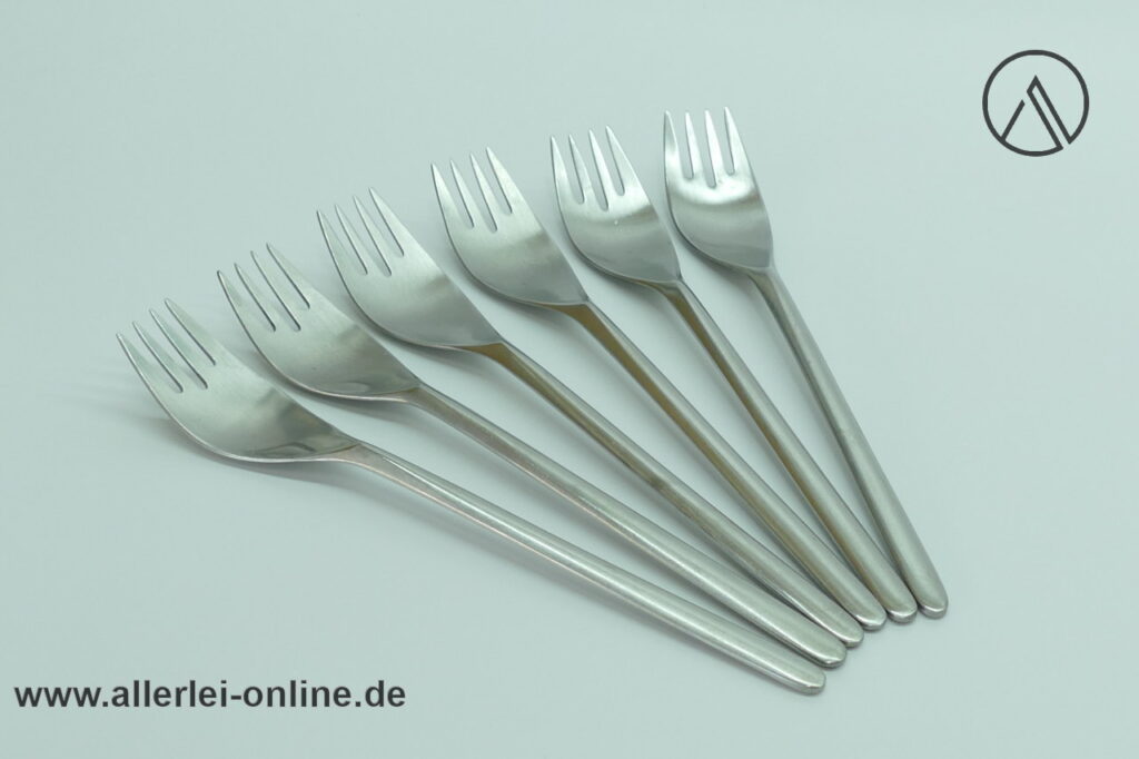 Rosenthal studio-linie | 6 Stück Rosenthal Composition Gabel | Dessertgabel | Design Tapio Wirkkala für Rosenthal