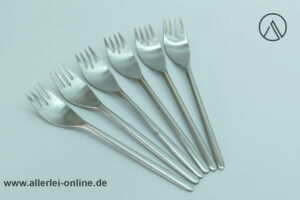 Rosenthal studio-linie | 6 Stück Rosenthal Composition Gabel | Dessertgabel | Dessertbesteck Design Tapio Wirkkala für Rosenthal