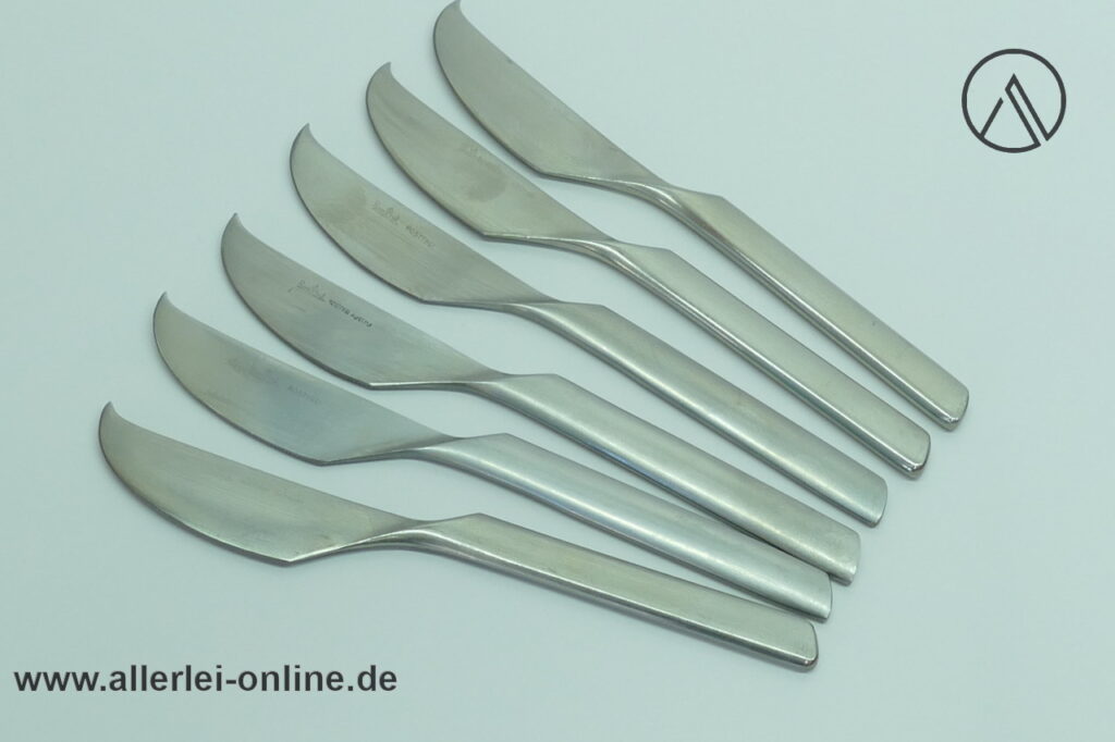 Rosenthal studio-linie | 6 Stück Rosenthal Composition Dessert-Messer - Käsemesser | Design Tapio Wirkkala für Rosenthal