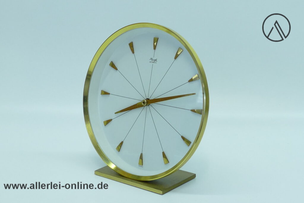 Kienzle Tischuhr | Kienzle Quartz Werk | 60er Jahre Kienzle Messing Uhr