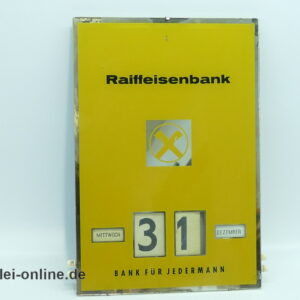 Ewiger Kalender RAIFFEISENBANK | Bank für Jedermann Dauerkalender | Endlos Kalender | Vintage 60-70er Jahre