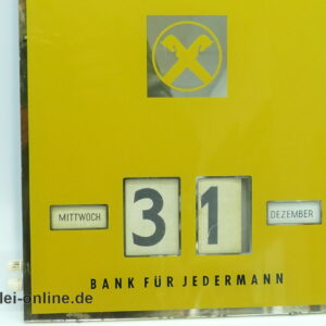 Ewiger Kalender RAIFFEISENBANK | Bank für Jedermann Dauerkalender | Alter Endlos Bank Kalender