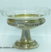Jugendstil-Art Deco Tafelaufsatz Schale | Obstschale ,versilbert mit Glaseinsatz | 29 cm