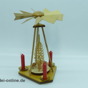 Erzgebirge Weihnachtspyramide einstufig , 24 cm | Vintage Volkskunst Erzgebirge Pyramide