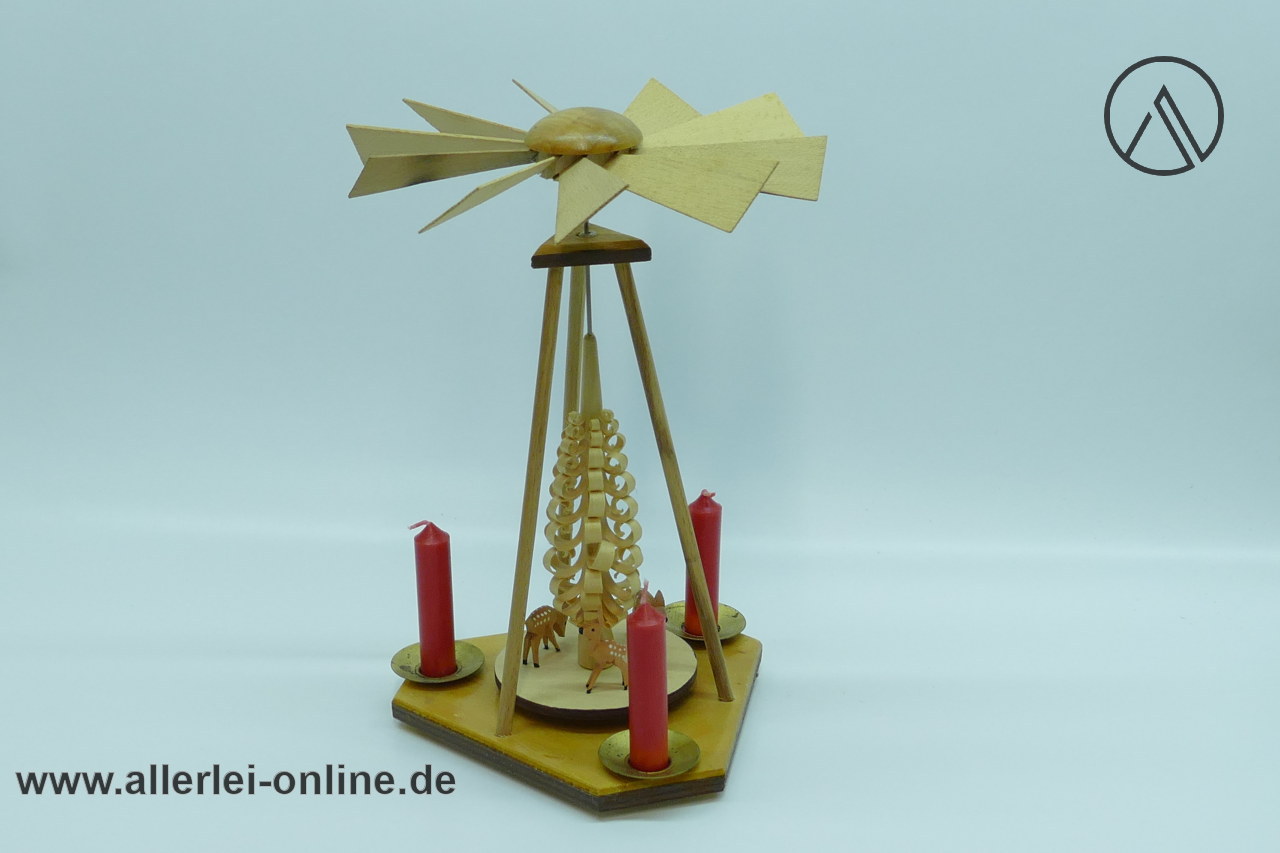 Erzgebirge Weihnachtspyramide einstufig , 24 cm | Vintage Volkskunst Erzgebirge Pyramide Erzgebirge Weihnachtspyramide einstufig , 24 cm | Vintage Volkskunst Erzgebirge Pyramide