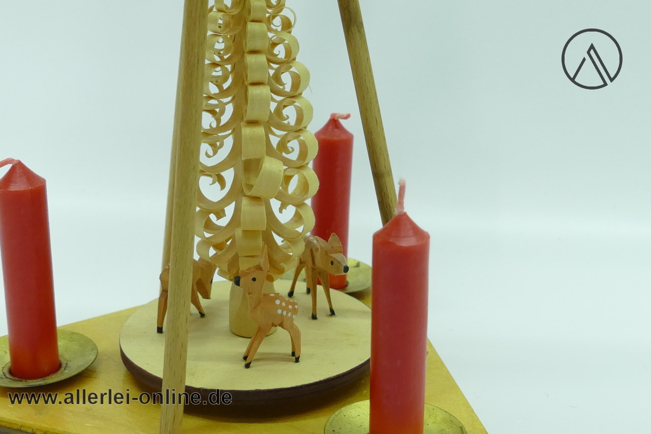 Erzgebirge Weihnachtspyramide einstufig , 24 cm | Vintage Volkskunst Erzgebirge Pyramide nah Erzgebirge Weihnachtspyramide einstufig , 24 cm | Vintage Volkskunst Erzgebirge Pyramide nah