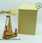 Erzgebirge Weihnachtspyramide einstufig , 24 cm | Vintage Volkskunst Erzgebirge Pyramide mit OVP