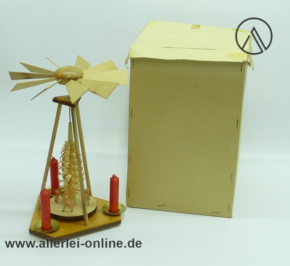 Erzgebirge Weihnachtspyramide einstufig , 24 cm | Vintage Volkskunst Erzgebirge Pyramide mit OVP Erzgebirge Weihnachtspyramide einstufig , 24 cm | Vintage Volkskunst Erzgebirge Pyramide mit OVP