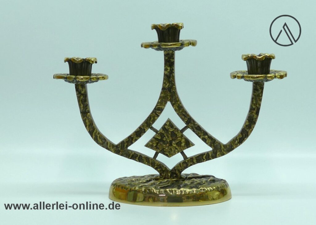 Brutalist Kerzenleuchter Kerzenständer Kerzenhalter 3 Flammig | Bronze Horst Dalbeck