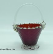 Murano Glasschale Korb | Vintage Glaskörbchen Murano Italien | Goldstaub