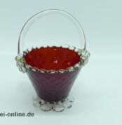 Murano Glasschale Korb | Vintage Glaskörbchen Murano Italien | Goldstaub im Allerlei Online Shop