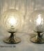 Space Age Kugellampen | Eisglas Bubble Glas / Tulip Chrom Tischleuchten Paar | Vintage 70er Jahre