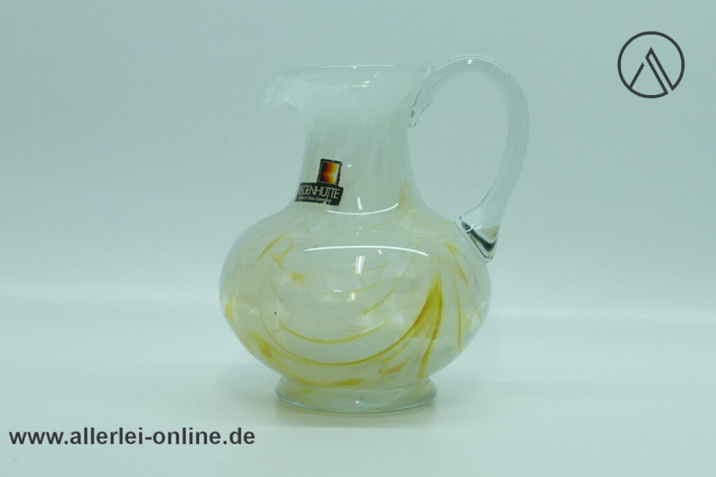 Alwe Regenhütte Glas Vase | Blumenvase Henkelvase | Signiert von 1992 E. Gaschler