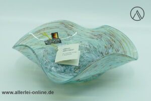 Alwe Regenhütte Glas Vase | Glasschale Unregelmäßig gewellt und skulptural | Unikat Zertifikat Signiert von 1994