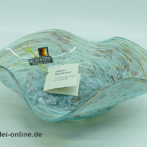 Alwe Regenhütte Glas Vase | Glasschale Unregelmäßig gewellt und skulptural | Unikat Zertifikat Signiert von 1994