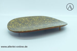 Dreibein Olivenholz Mosaik Schale | Holz Schale | Oval