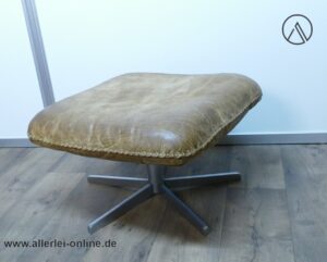 De Sede Ottomane | Anilinleder Fußhocker ,braun | Vintage 60er Jahre James Bond Fußschemel