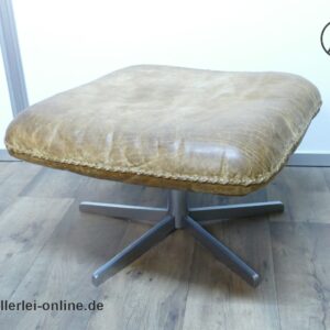De Sede Ottomane | Anilinleder Fußhocker ,braun | Vintage 60er Jahre Fußschemel