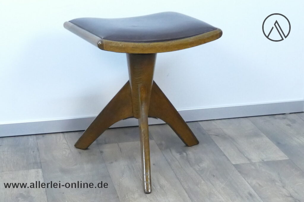 Art Deco Klavierstuhl | Dreibein Klavierhocker - Drehstuhl
