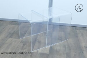 Vintage Plexiglas Satztische | 2-tlg Set Beistelltische | Lucite - Acryl Designklassiker der 70-80er Jahre