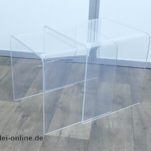 Vintage Plexiglas Satztische | 2-tlg Set Beistelltische | Lucite - Acryl Designklassiker der 70-80er Jahre
