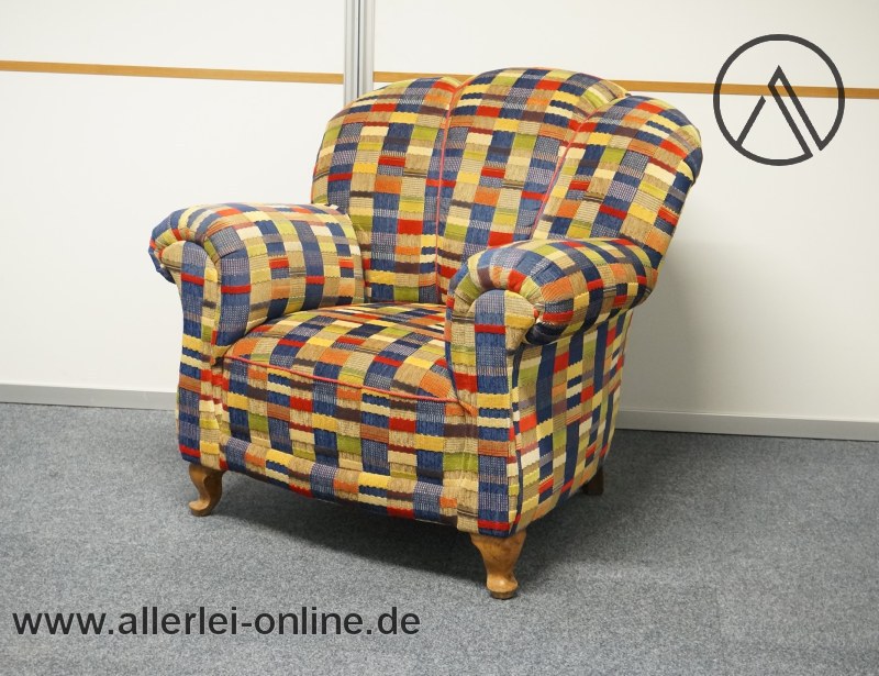 Patchwork Sessel - Antik Lounge Chair - Mehrfarbiger bunter Sessel