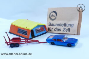 SIKU V317 - V333 | Lamborghini Espada 400 GT mit Zeltanhänger - Camping-Zelt und Original Bauanleitung | Vintage Siku Diecast Modellauto