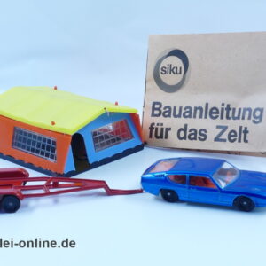 SIKU V317 - V333 | Lamborghini Espada 400 GT mit Zeltanhänger - Camping-Zelt und Original Bauanleitung | Vintage Siku Diecast Modellauto