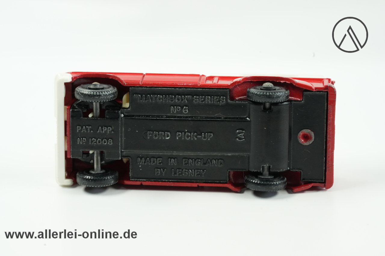 Matchbox Lesney England | Series 1-75 - No. 6 | Ford Pick-up Truck Bodenplatte Matchbox Lesney England | Series 1-75 - No. 6 | Ford Pick-up Truck Bodenplatte