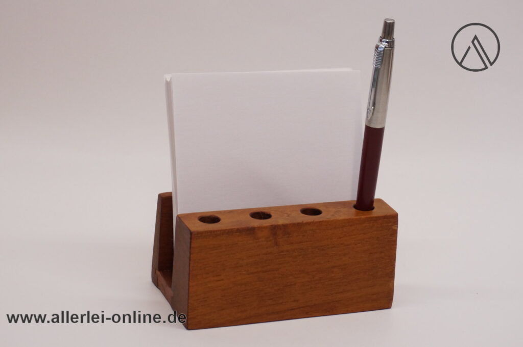 WK-Möbel Stifteköcher | Vintage 60er Jahre Stift- und Zettelhalter aus Teakholz